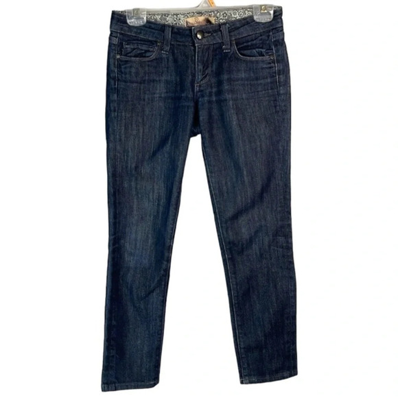 PAIGE Premium Denim Skyline Skinny Jeans Blue Dark Wash Low Rise Ankle Length 25 - Picture 3 of 12